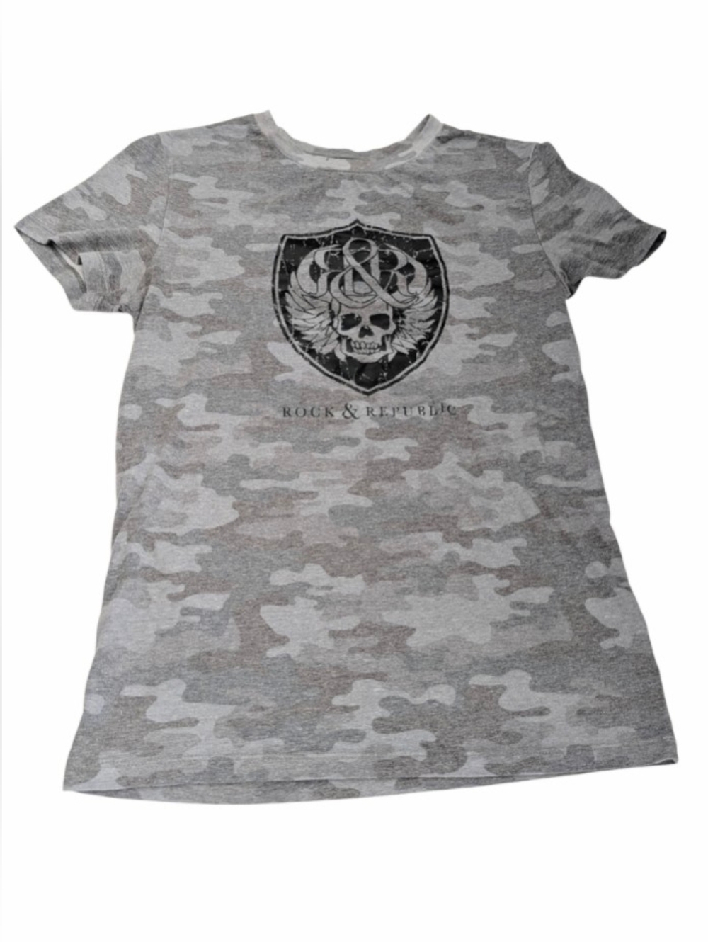 Rock & Republic Men's (Small) Skull Camo Graphic Tee/T-Shirt